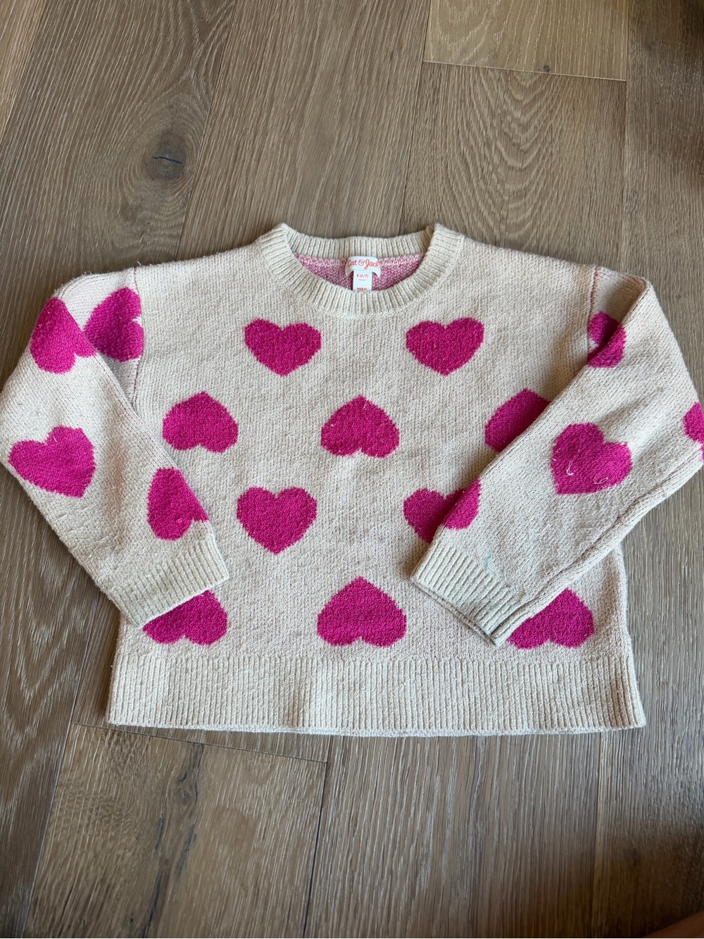 Girls Cat & Jack Hearts Crewneck Sweater